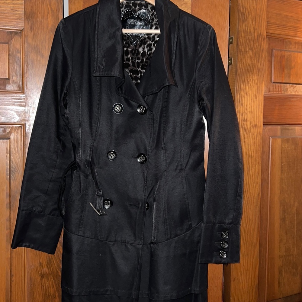 Guess belted lines trench coat